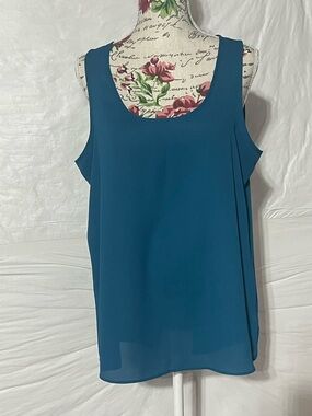 Express Teal Blue Scoop Neck Sleeveless Tank